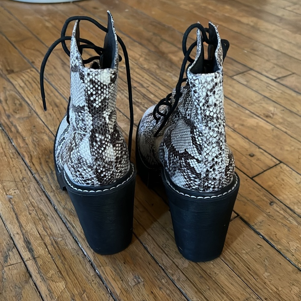 Madden girl snake skin booties. Worn but like new. - Picture 3 of 4